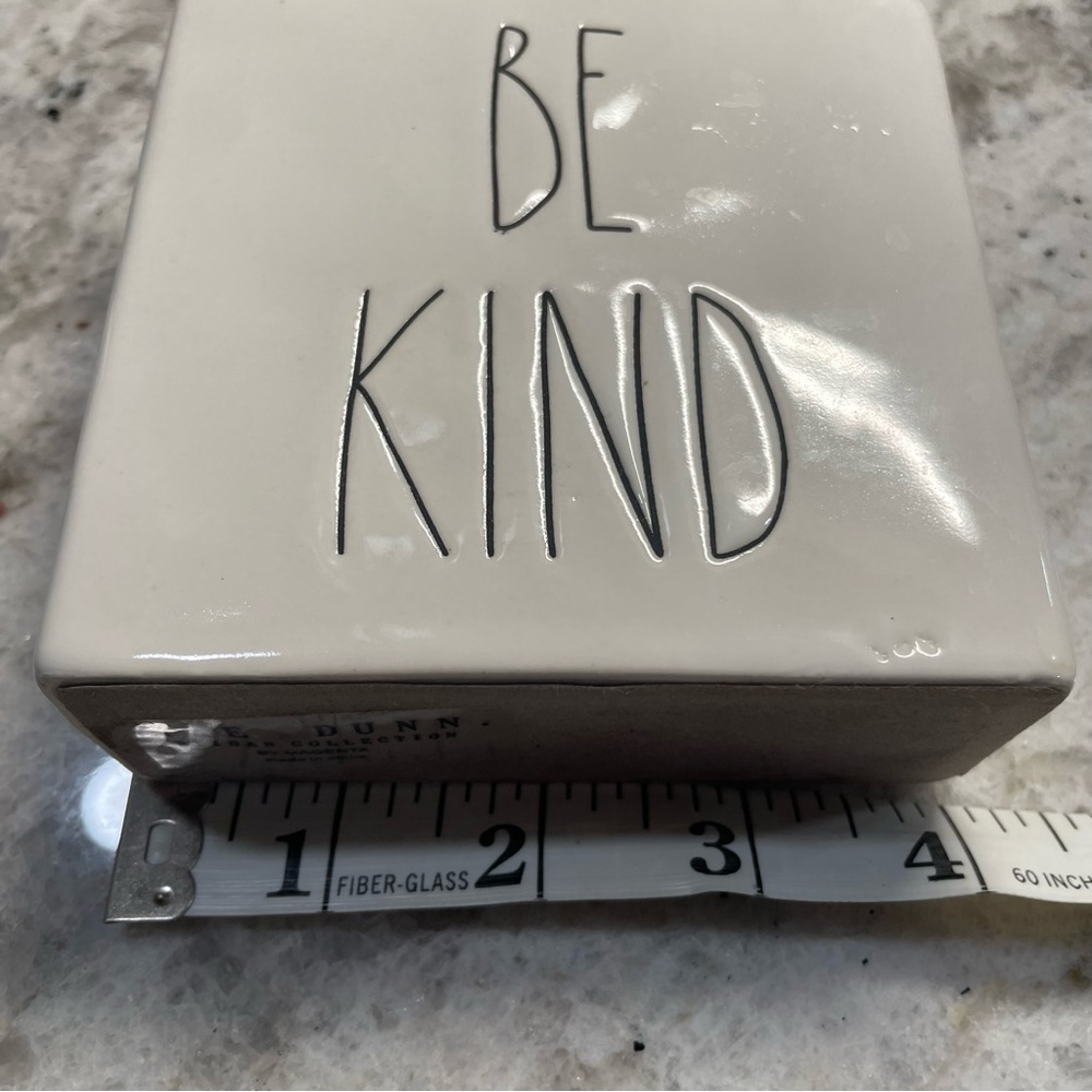 Rae Dunn “Stay Humble / Be Kind” Double-Sided Ceramic Block Decor - Picture 3 of 7